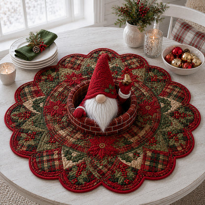 Festive Gnome Ring Custom Shape Quilted Table Topper SN0HH0064