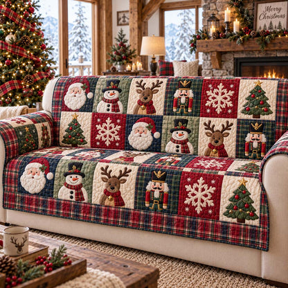 Festive Hearth Quilted Sofa Cover SN0HH0565