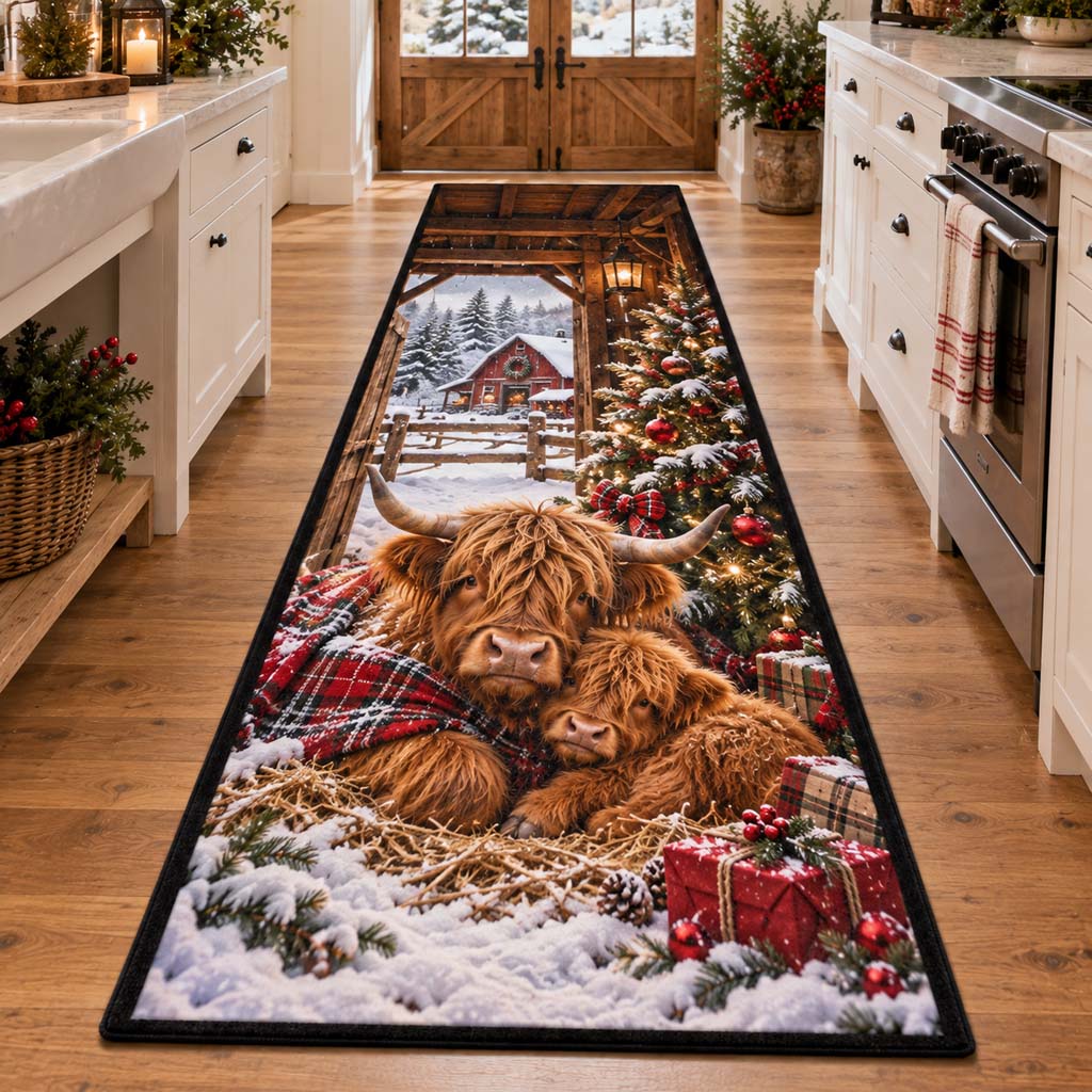 Festive Highland Calf Runner Carpet SN0HH0930