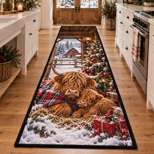 Festive Highland Calf Runner Carpet SN0HH0930