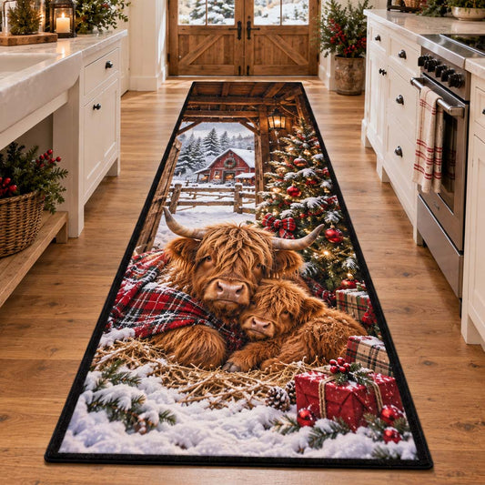 Festive Highland Calf Runner Carpet SN0HH0930