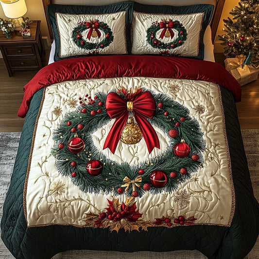 Festive Jewel Elegance 3-Piece Quilted Bedding Set NCU0DK2553
