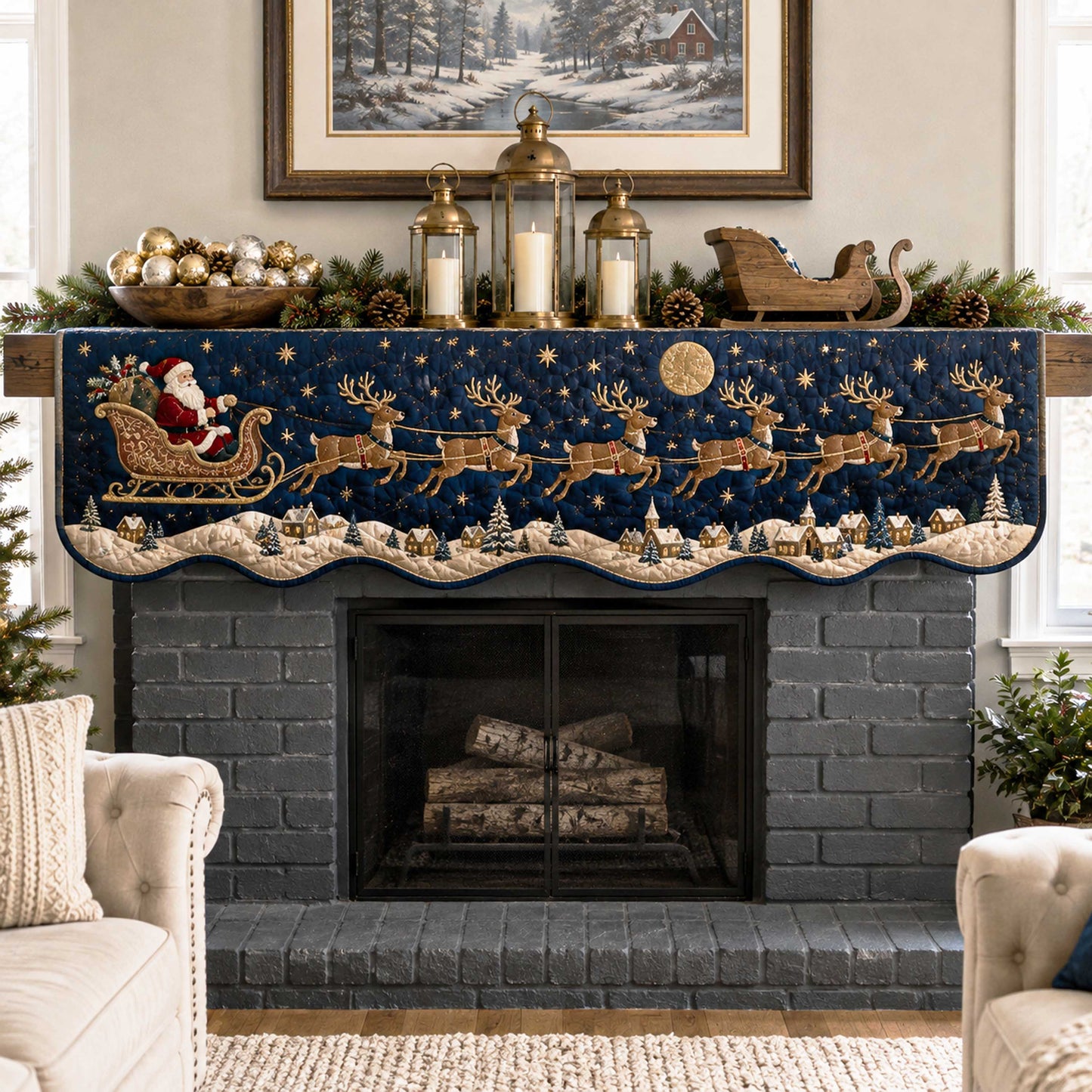 Festive Magic Quilted Mantle Scarf SN0TD141