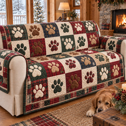 Festive Paws Quilted Sofa Cover SN0TV385
