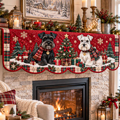 Festive Schnauzer Quilted Mantel Scarf SN0TD797
