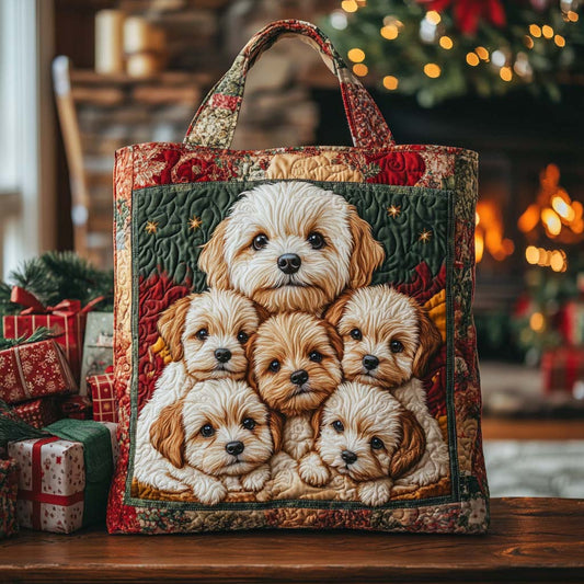 Festive Shih Tzu Quilted Tote Bag NCU0NXD716