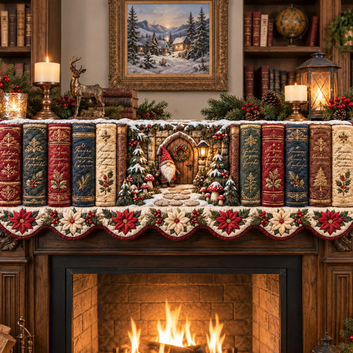 Festive Storybook Quilted Mantel Scarf SN0TV599