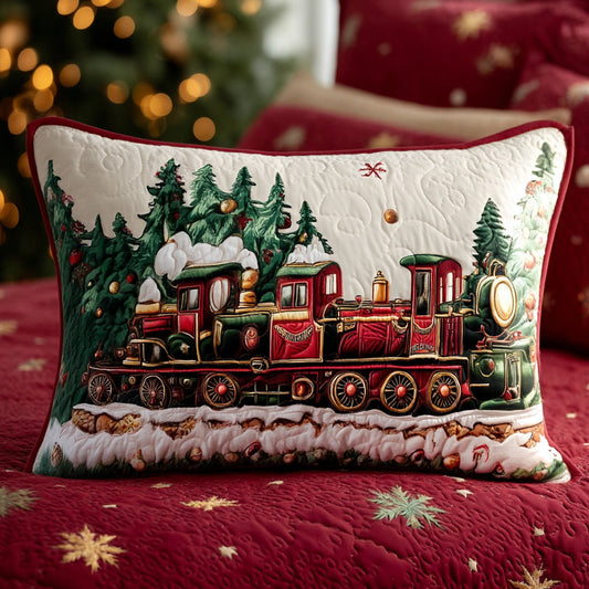Festive Train Adventure Quilted Bedding Pillow Case NCU0XD208