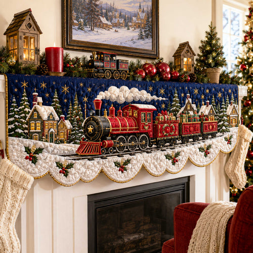 Festive Train Quilted Mantel Scarf SN0TD200