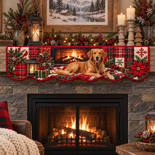 Field Golden Retriever Snuggle Quilted Mantel Scarf SN0HH0975