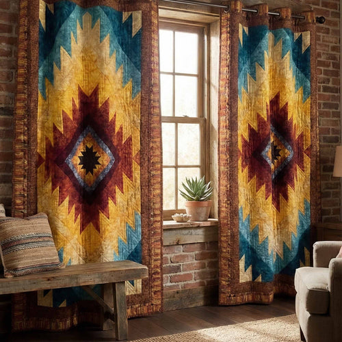 Fire Diamond Quilted Curtains NCU0DX047