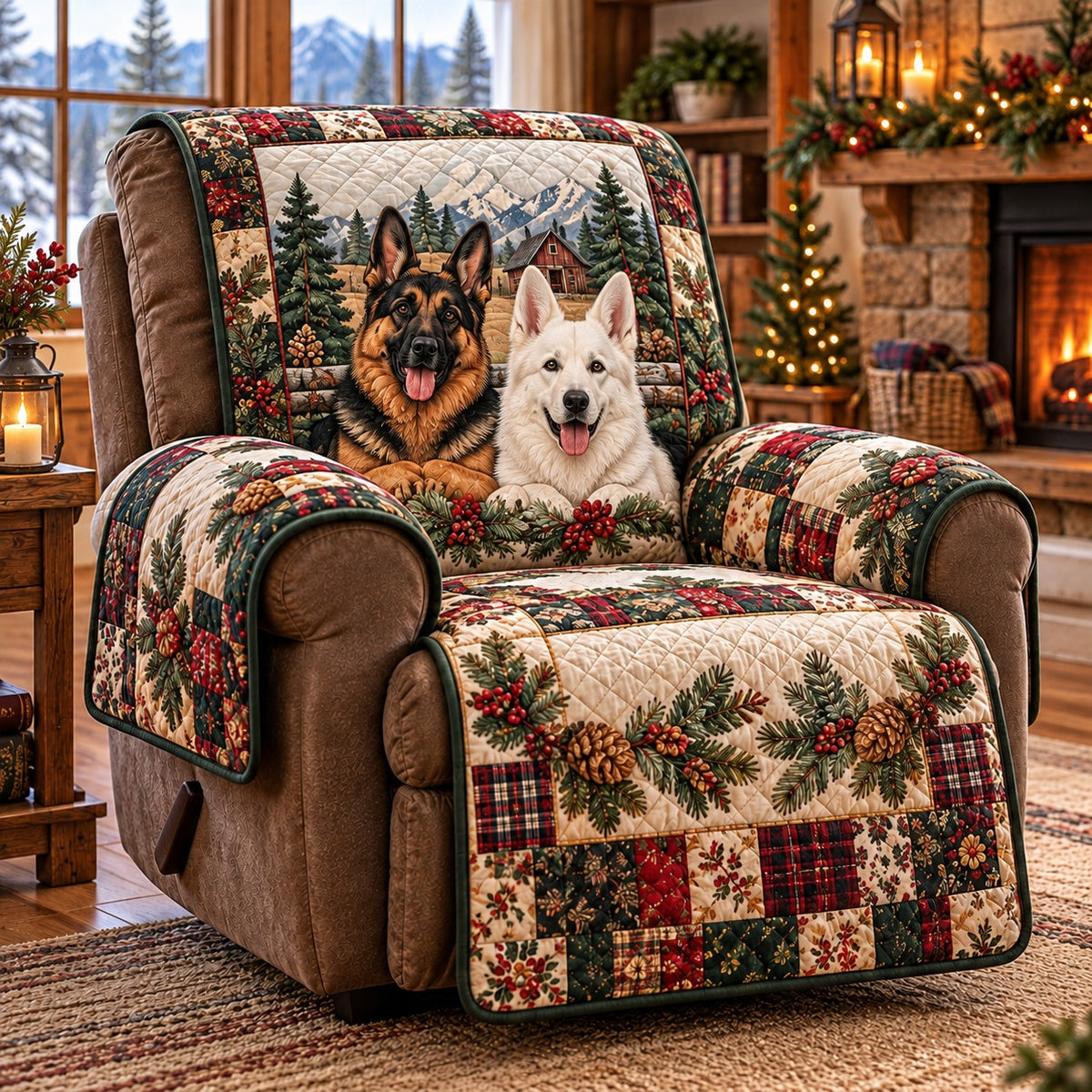 Fireside Cabin Plaid Quilted Sofa Cover SN0PT1472
