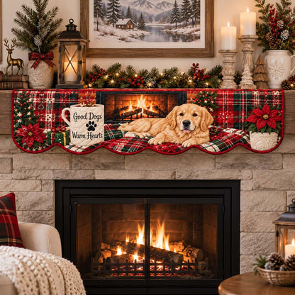 Fireside Golden Retriever Quilted Mantel Scarf SN0HH0395