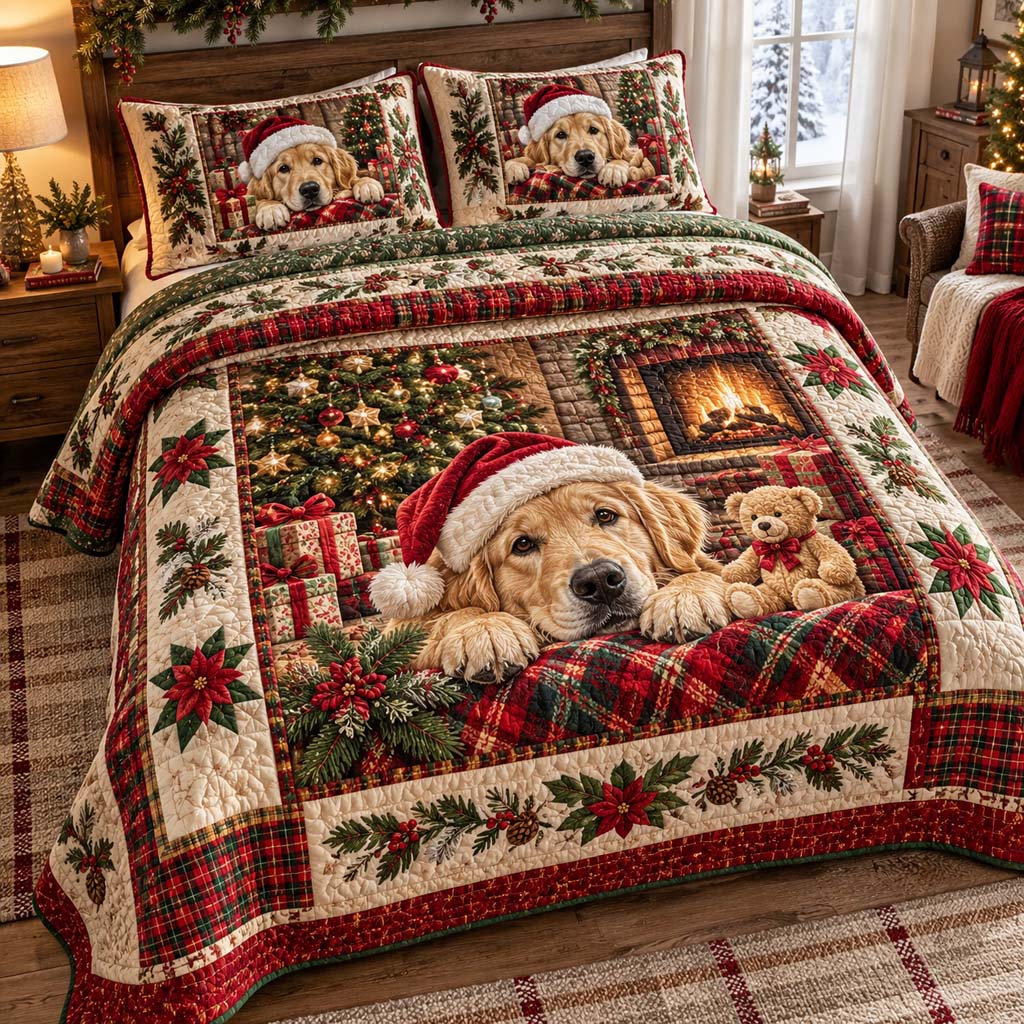 Fireside Golden Slumber Quilted Bedding Set SN0HH0425