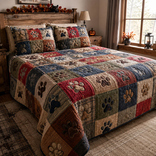 Fireside Paw Retreat 3-Piece Quilted Bedding Set SN0PT245