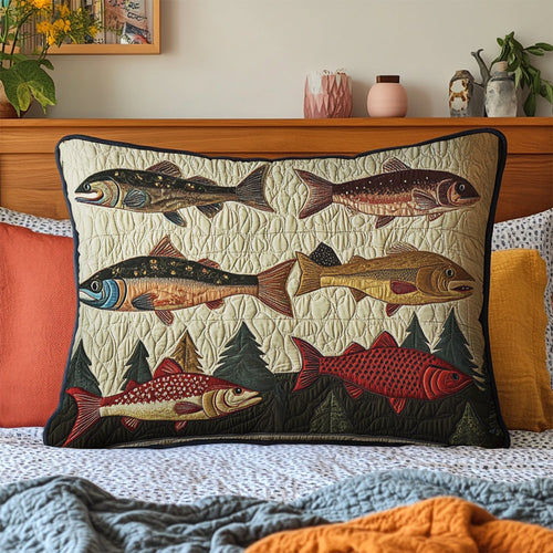Fishing Dreams Quilted Bedding Pillow Case NCU0VH3052