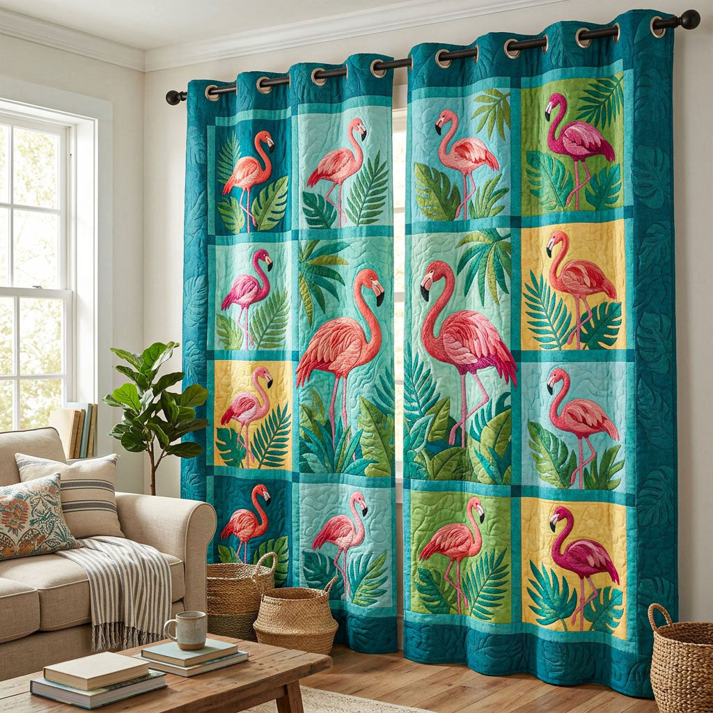 Flamingo Coast Quilted Curtains NCU0ND83