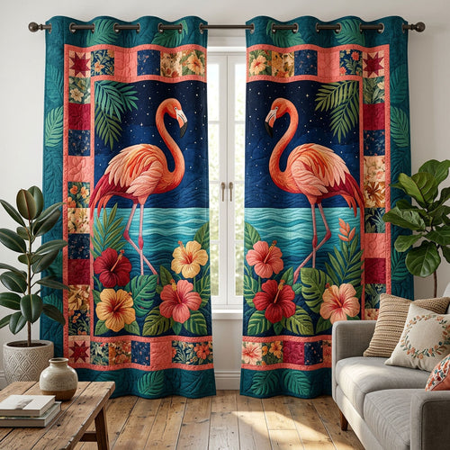 Flamingo Island Quilted Curtains NCU0ND80