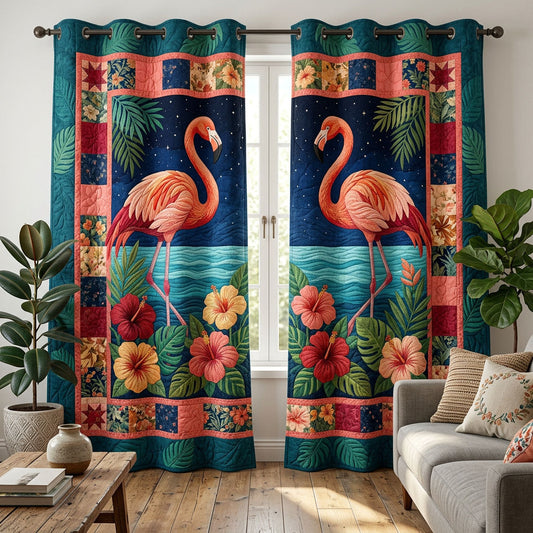 Flamingo Island Quilted Curtains NCU0ND80