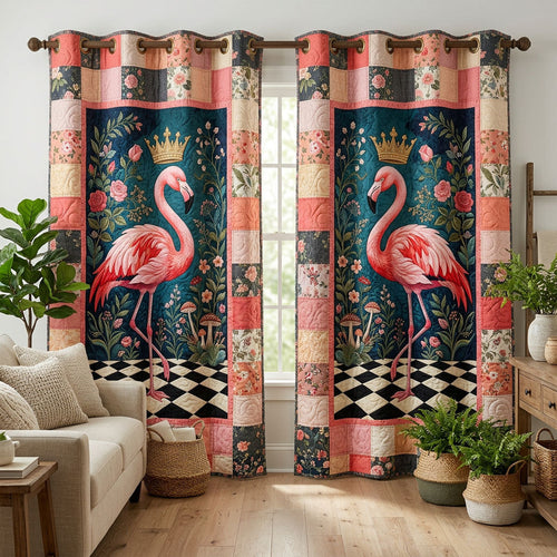 Flamingo Oasis Quilted Curtains NCU0ND82
