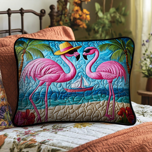 Flamingo Paradise Quilted Bedding Pillow Case NCU0NT5650