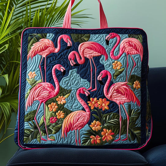 Flamingo Paradise Quilted Tote Bag NCU0DV955
