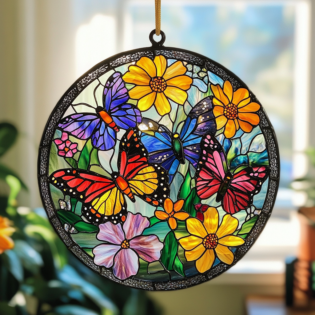 Floral Flutter - Window Hanging Suncatcher NCU0PD067