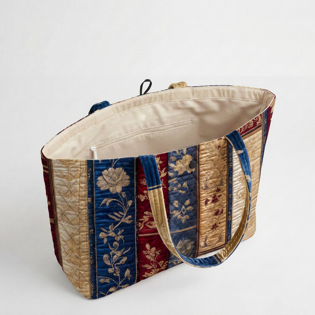 Floral Books Quilted Classic Tote Bag SN0DK047