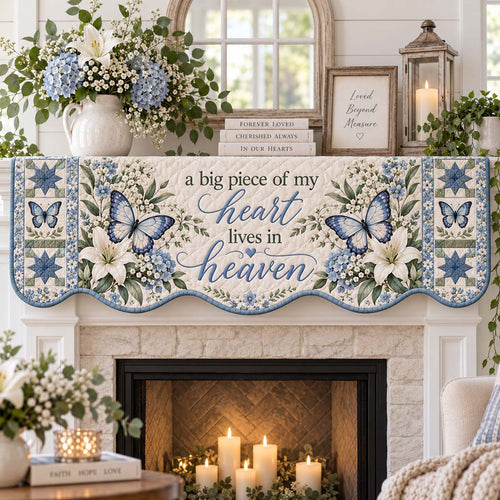 Floral Butterfly Quilted Mantel Scarf SN0HH0597