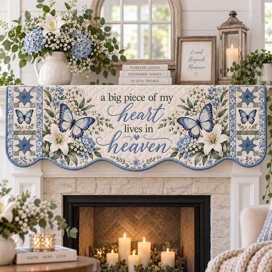 Floral Butterfly Quilted Mantel Scarf SN0HH0597
