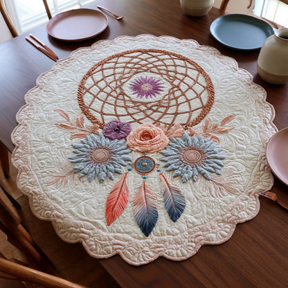 Floral Catcher Custom Shape Quilted Table Topper NCU0LV250