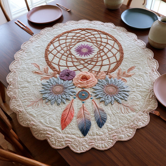 Floral Catcher Custom Shape Quilted Table Topper NCU0LV250