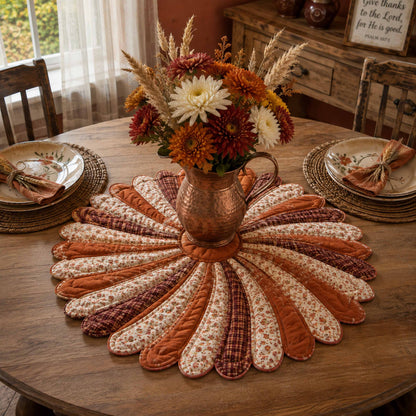 Floral Cottage Custom Shape Quilted Table Topper SN0TD099