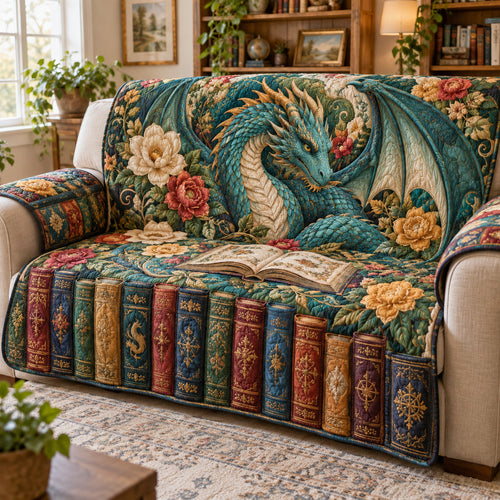 Floral Dragon Quilted Sofa Cover SN0TV851
