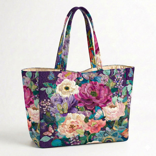 Floral Fantasy Quilted Classic Tote Bag SN0NT025