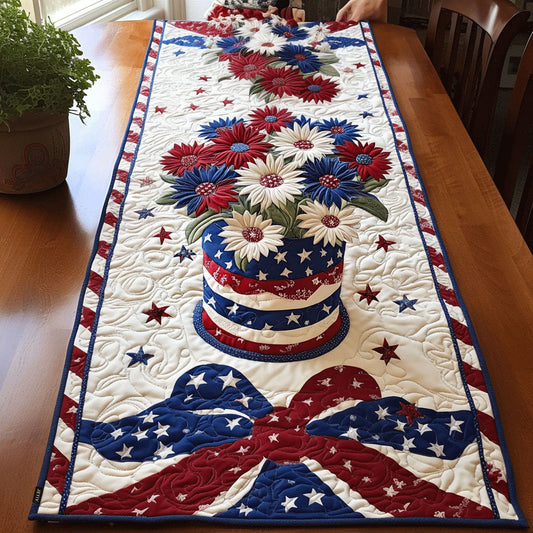 Floral Freedom Quilted Table Runner NCU0PT3390