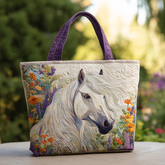 Floral Horse Quilted Tote Bag NCU0TH2873