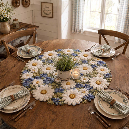 Floral Paradise Custom Shape Quilted Table Topper SN0TD101