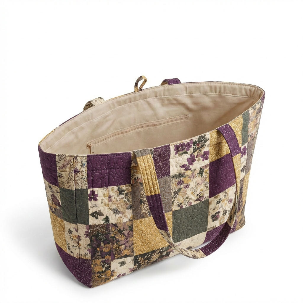 Floral Patchwork Quilted Classic Tote Bag SN0K002