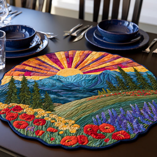Floral Peak Custom Shape Quilted Table Topper NCU0LV269