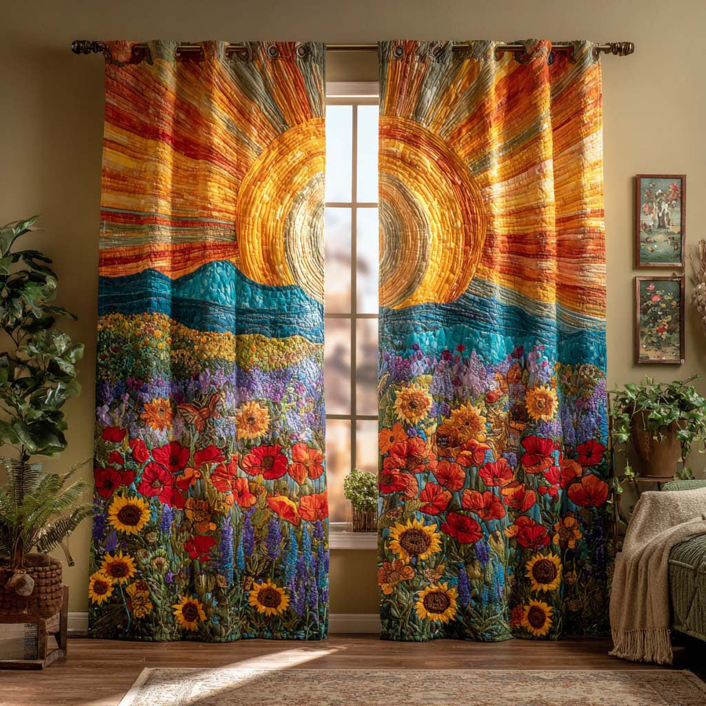 Floral Zenith Quilted Curtains NCU0NH003