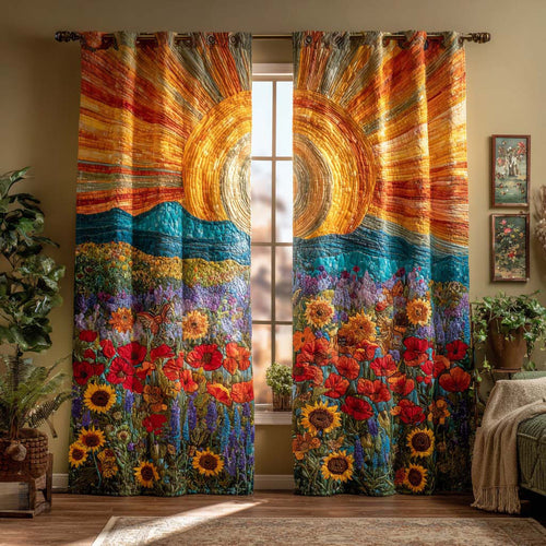 Floral Zenith Quilted Curtains NCU0NH003