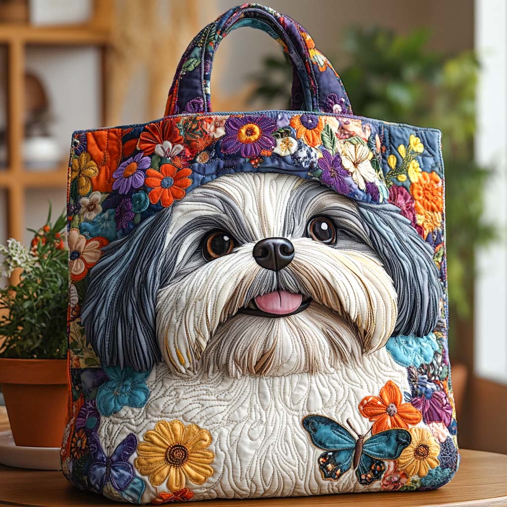Fluff Bloom Quilted Tote Bag NCU0NXD706