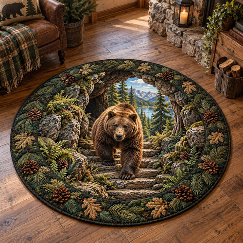 Forest Bear Quilted Round Mat SN0TD956