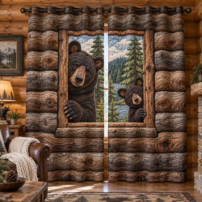 Forest Bears Quilted Curtains SN0TV727