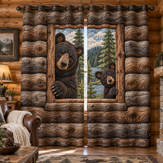 Forest Bears Quilted Curtains SN0TV727