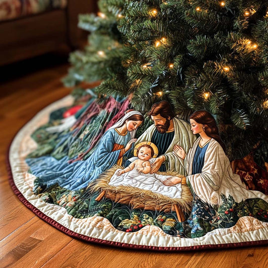 Forest Carol Christmas Quilted Tree Skirt NCU0NT1443