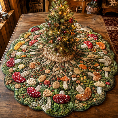 Forest Christmas Custom Shape Quilted Table Topper SN0TV105