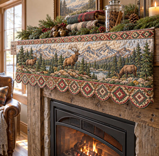 Forest Creatures Quilted Mantel Scarf SN0TD535