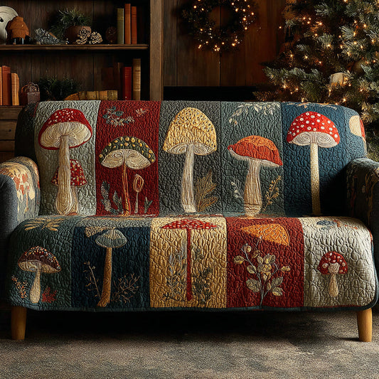 Forest Fungi Haven Quilted Sofa Cover NCU0DV1443